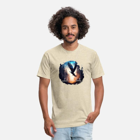 Forest and flying eagle