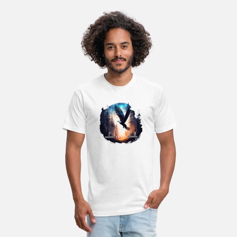 Forest and flying eagle