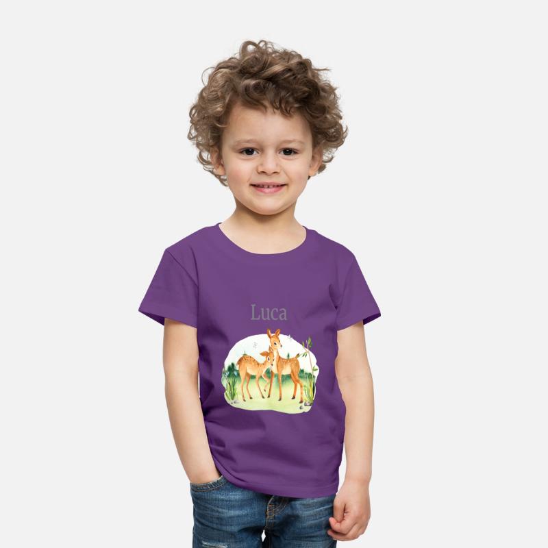 Forest Animal Deer Flowers Name Luca