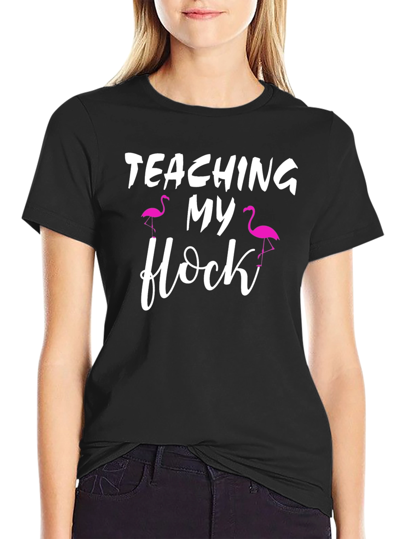 Teaching My Flock T-Shirt Flamingo Teacher Tee