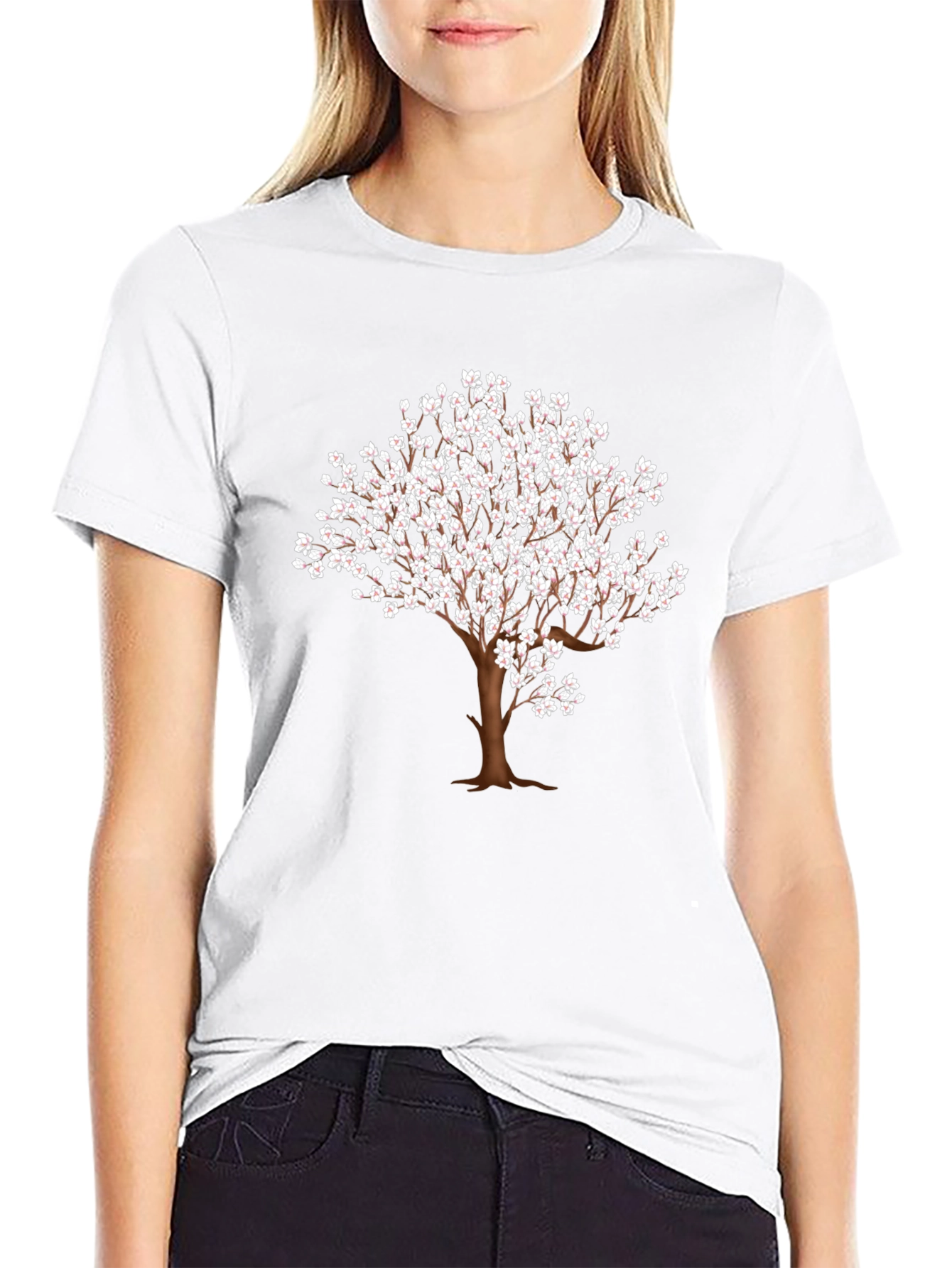 Blossom Tree Graphic Tee - Stylish Nature Design