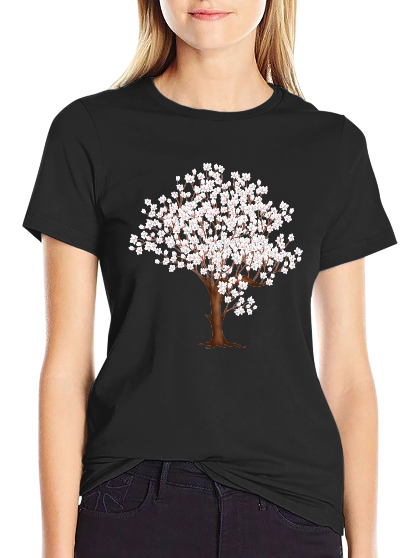 Blossom Tree Graphic Tee - Stylish Nature Design