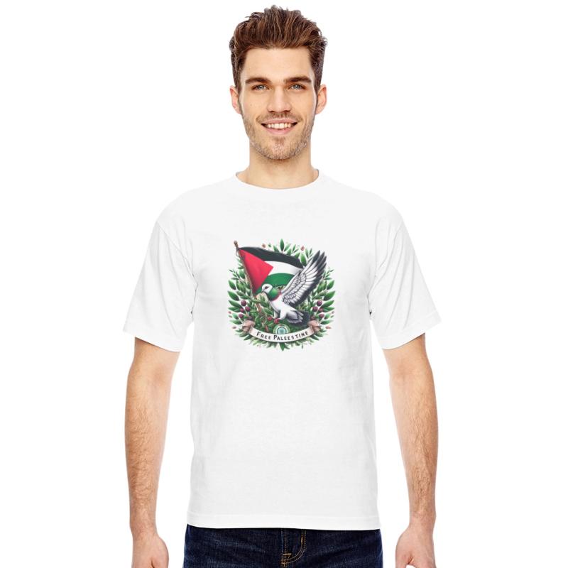 Free Palestine Flag, Pigeon holding Olive leaf
