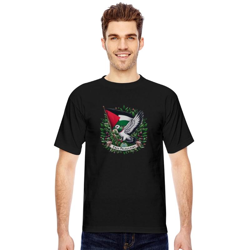 Free Palestine Flag, Pigeon holding Olive leaf