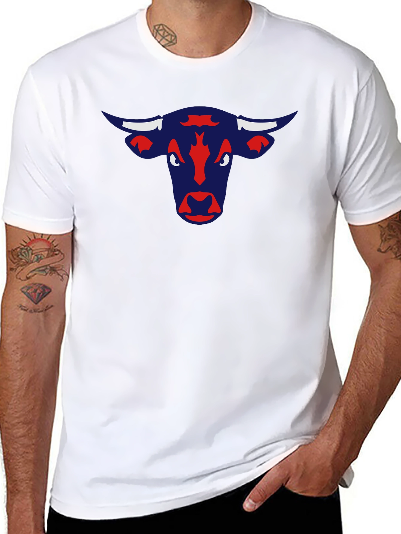 Bull Graphic Tee - Classic Black Cotton T-Shirt