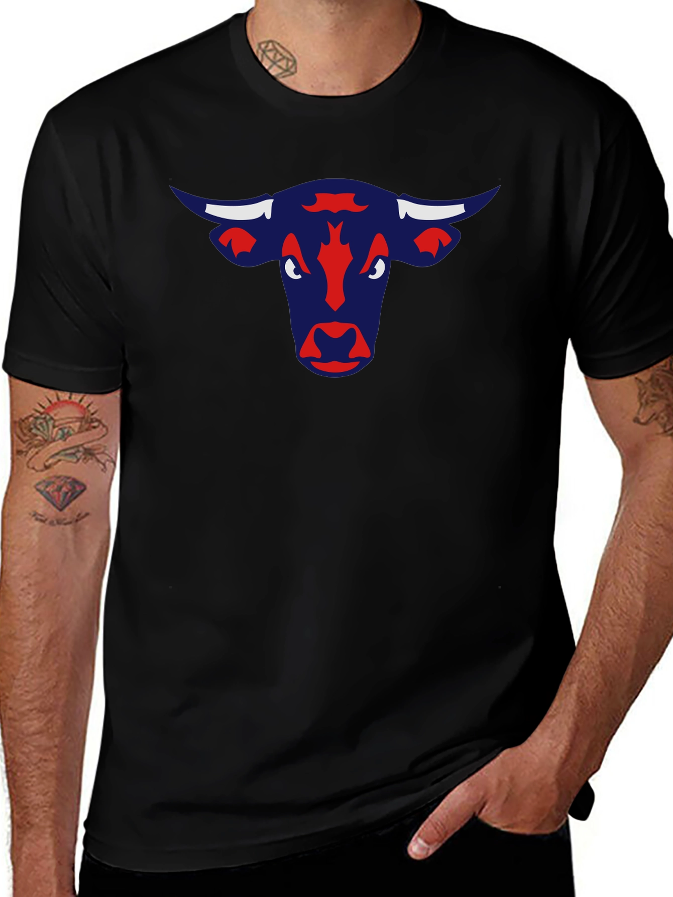 Bull Graphic Tee - Classic Black Cotton T-Shirt