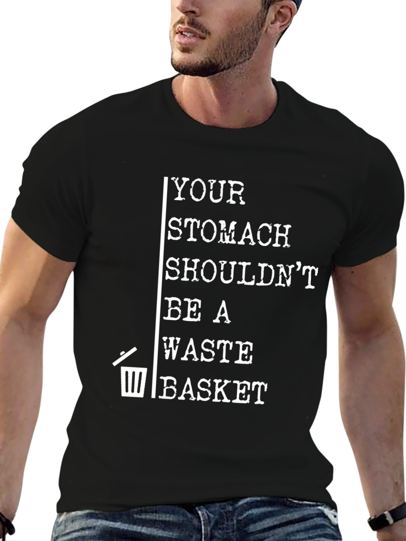 Stomach Waste Basket Graphic T-Shirt