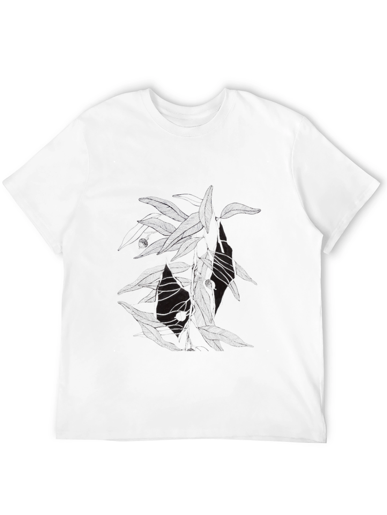 Abstract Graphic Print Mens Black T-Shirt