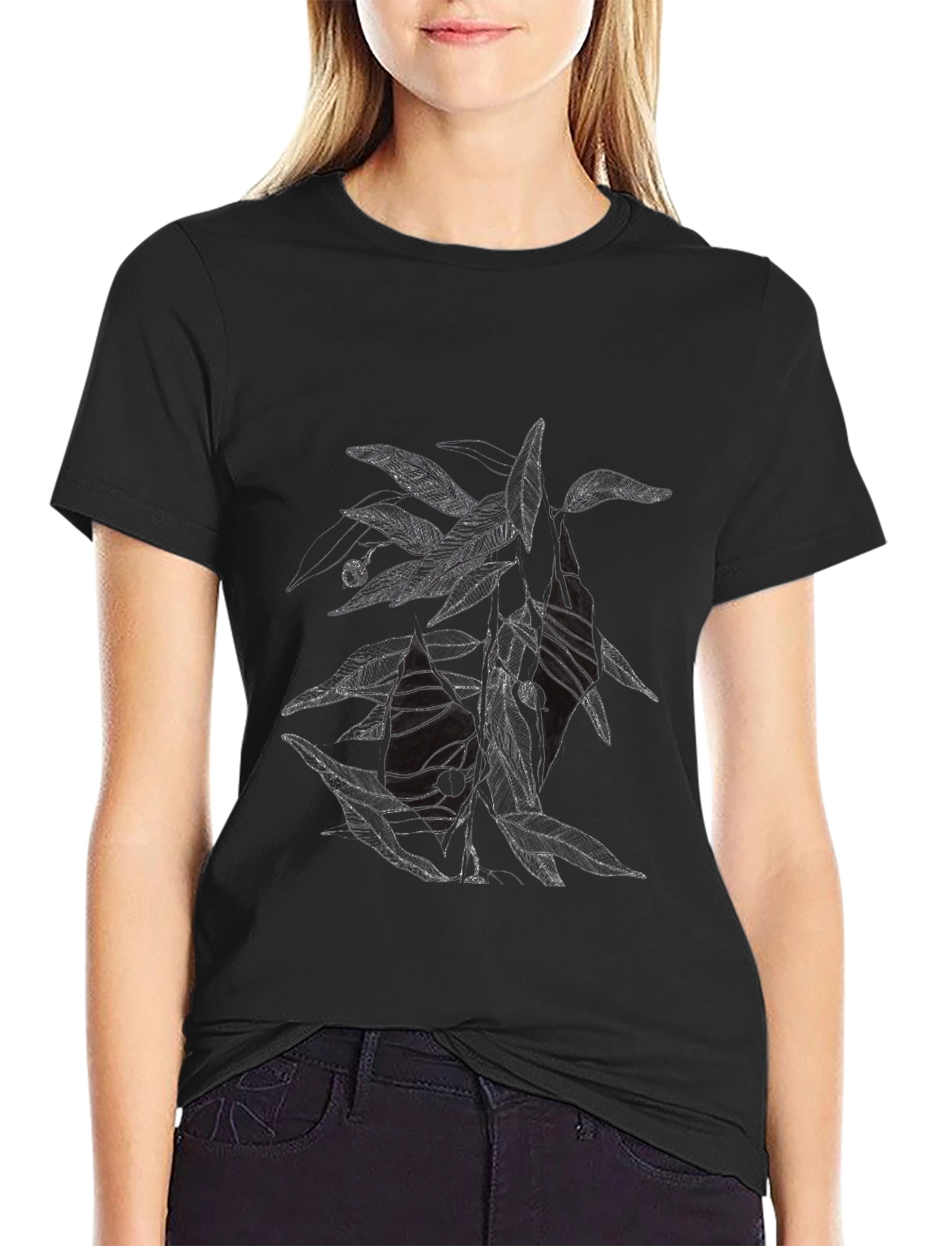 Abstract Graphic Print Mens Black T-Shirt
