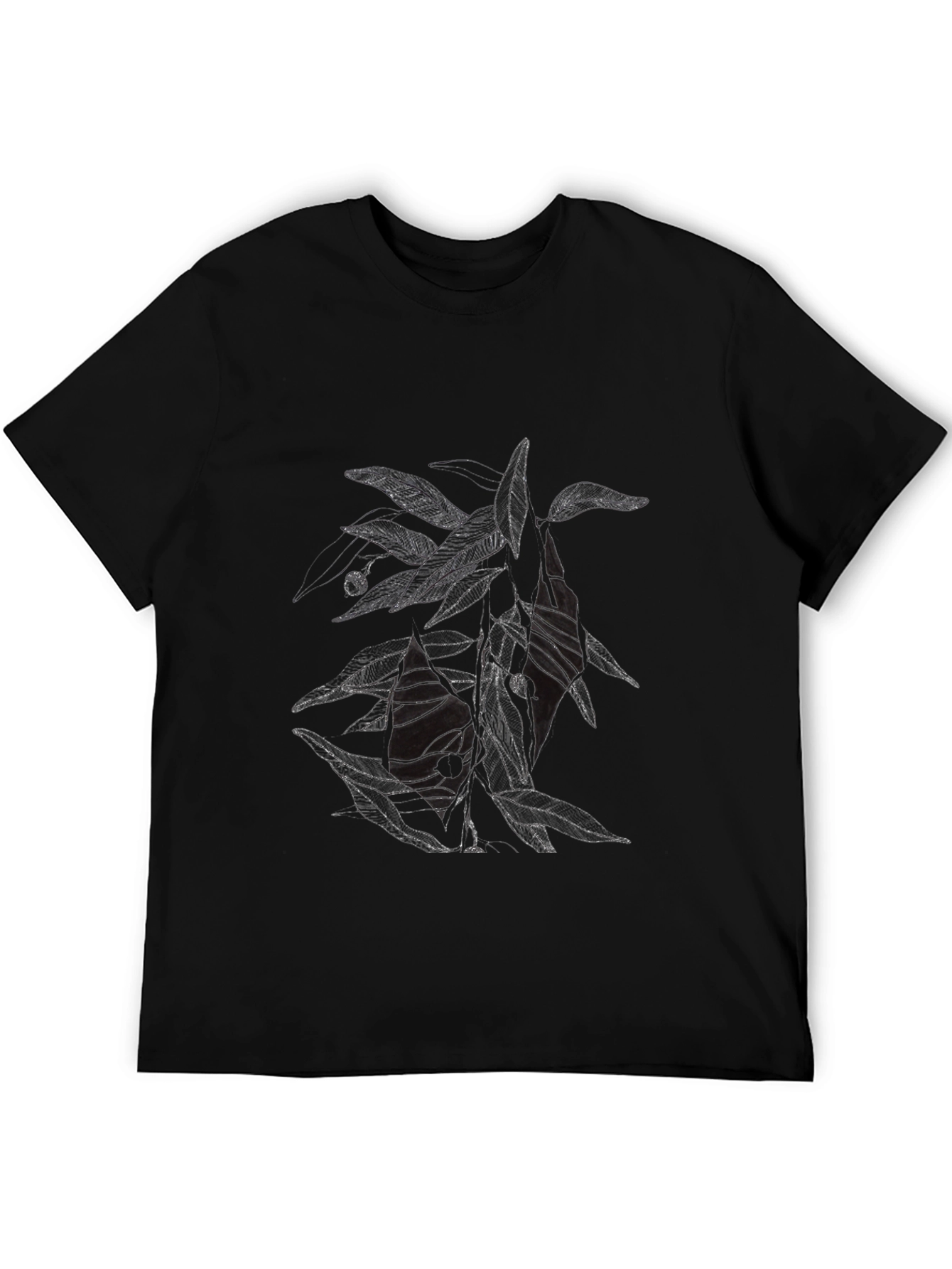 Abstract Graphic Print Mens Black T-Shirt