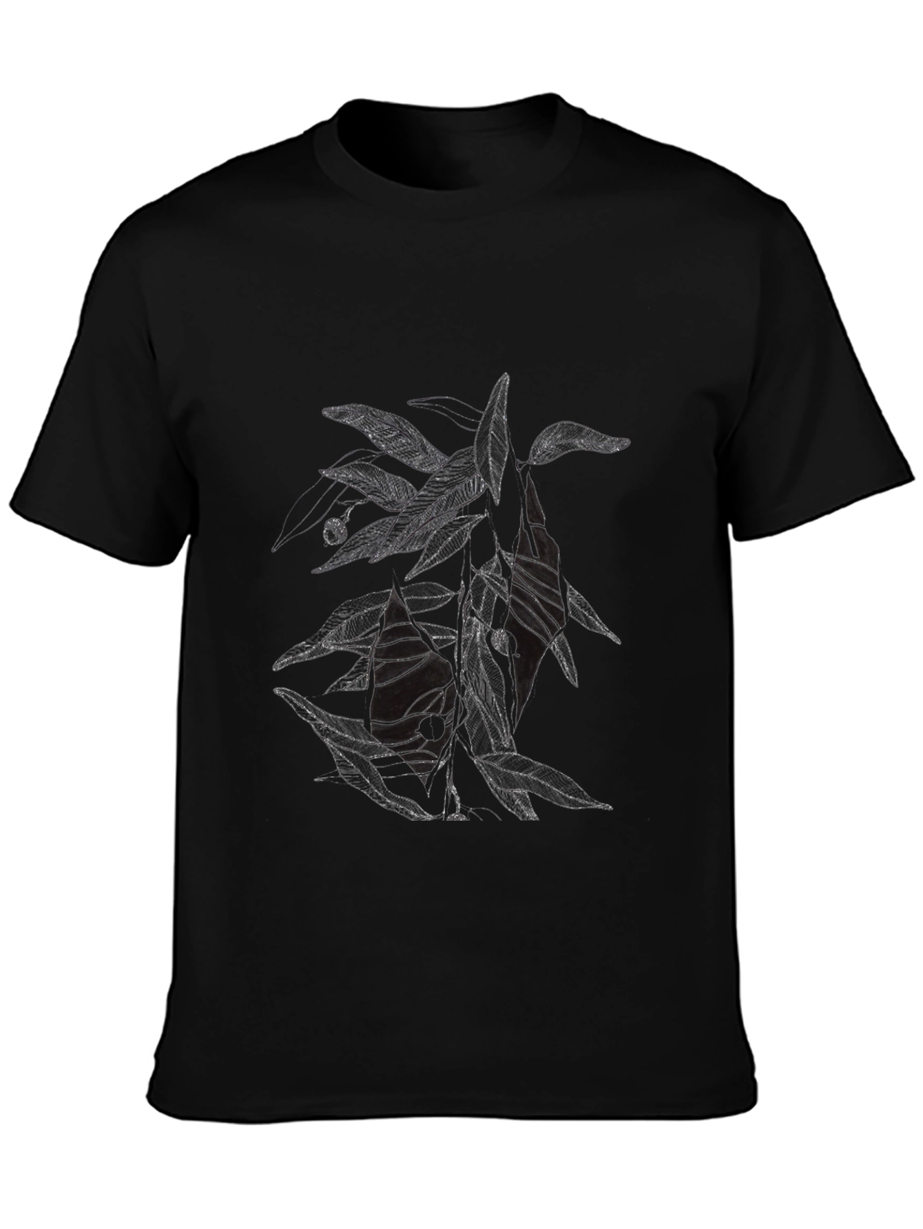 Abstract Graphic Print Mens Black T-Shirt
