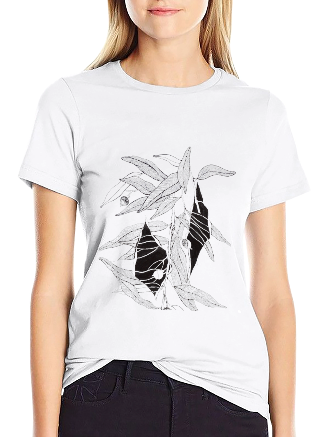 Abstract Graphic Print Mens Black T-Shirt