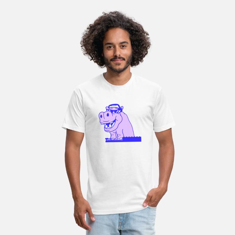 Funny DJ Cool Hippo Animal Mixing Music Party Club