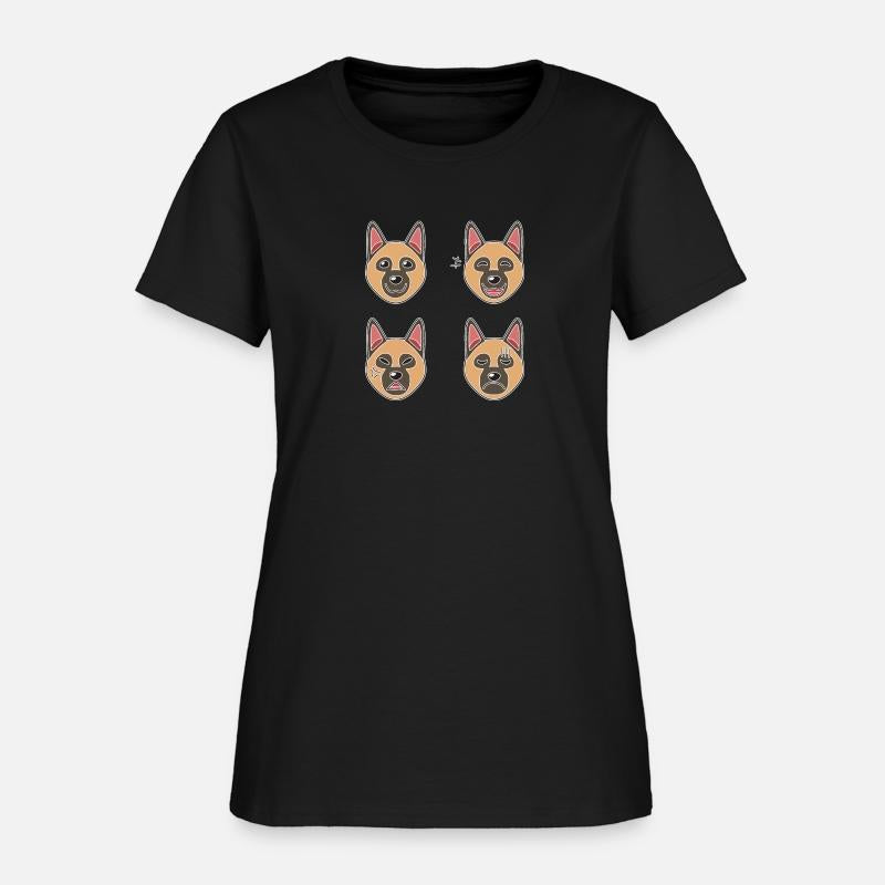 Funny German Shepherd Dog Cartoon Faces
