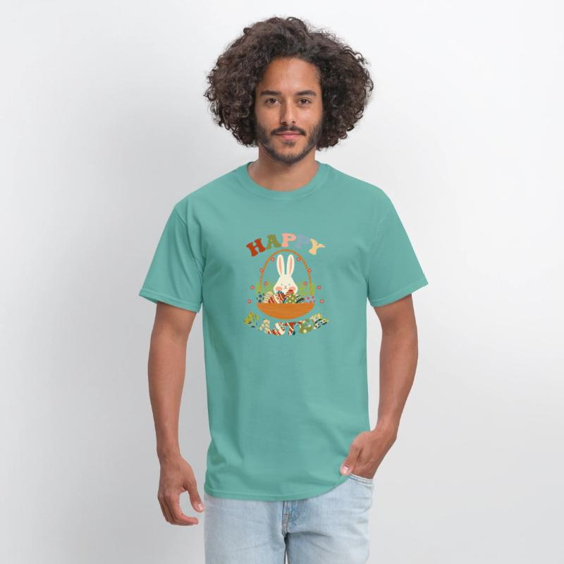 Funny Happy Easter Bunny Eggs Rabbit Basket.