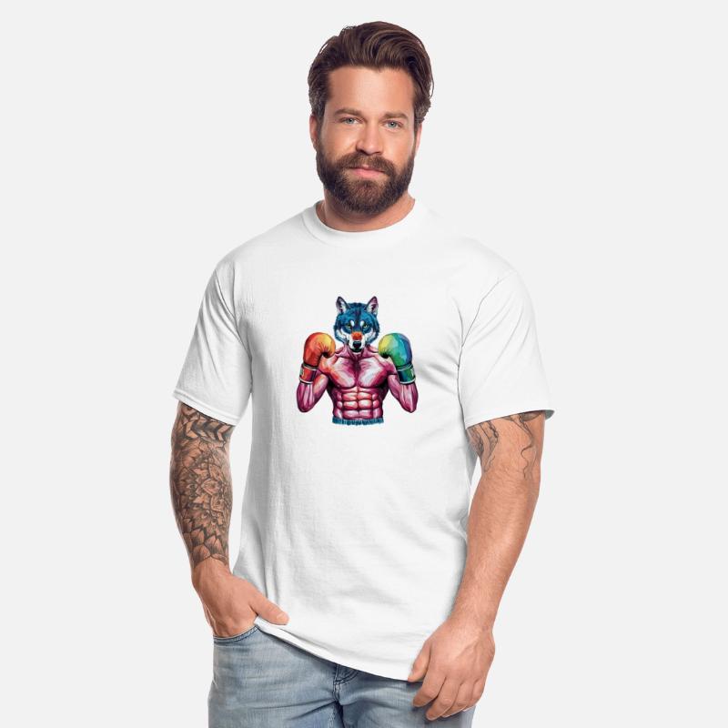 Funny Kickboxing or Boxing Wolf Animal