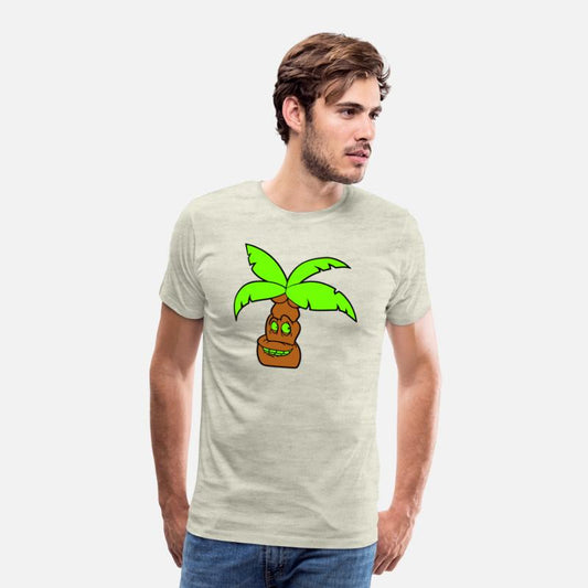 Funny Palm Face Island Vacation Happy Fun Comic