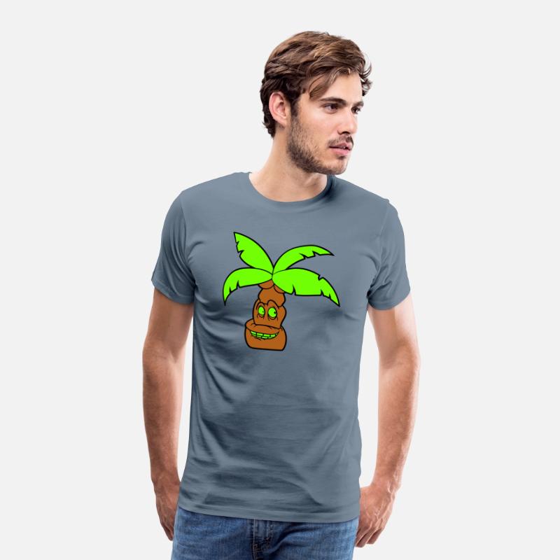 Funny Palm Face Island Vacation Happy Fun Comic