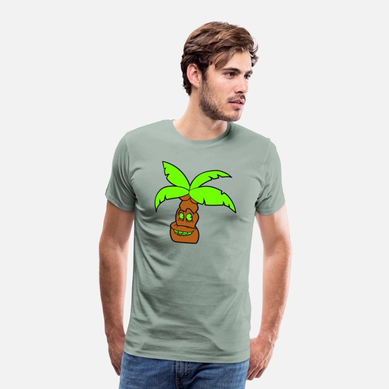 Funny Palm Face Island Vacation Happy Fun Comic