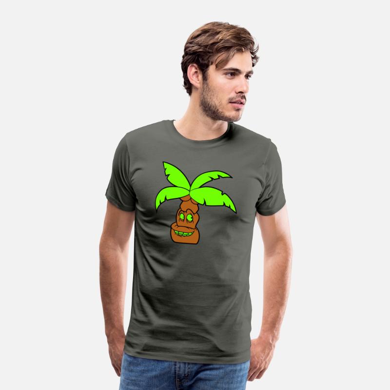 Funny Palm Face Island Vacation Happy Fun Comic