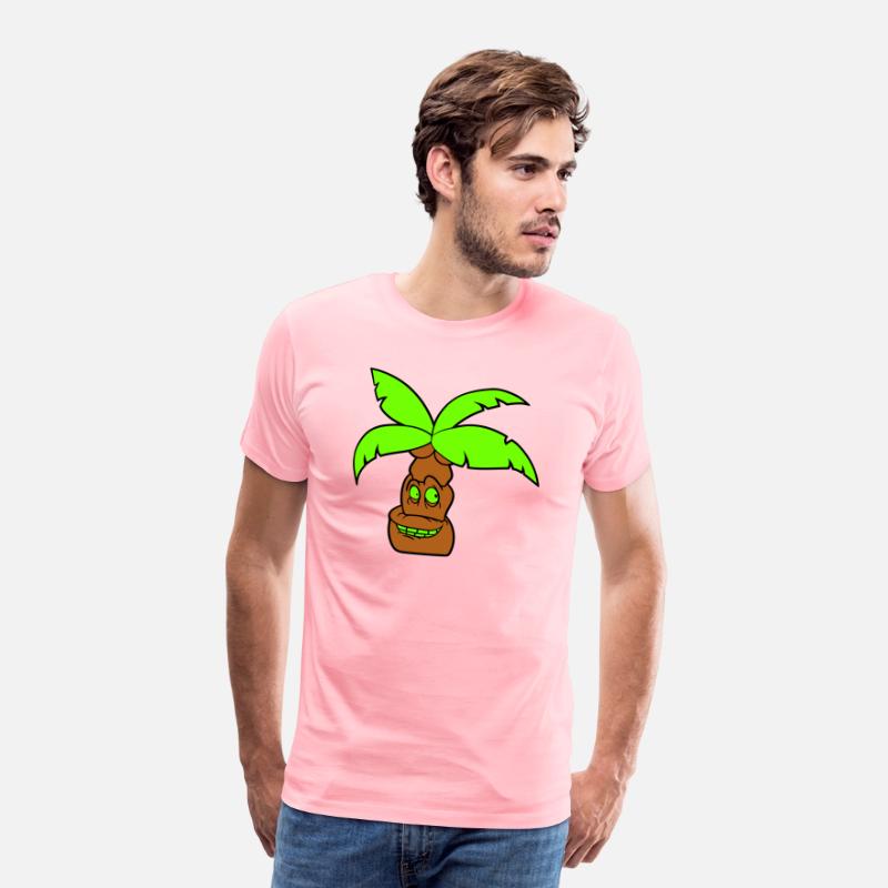 Funny Palm Face Island Vacation Happy Fun Comic