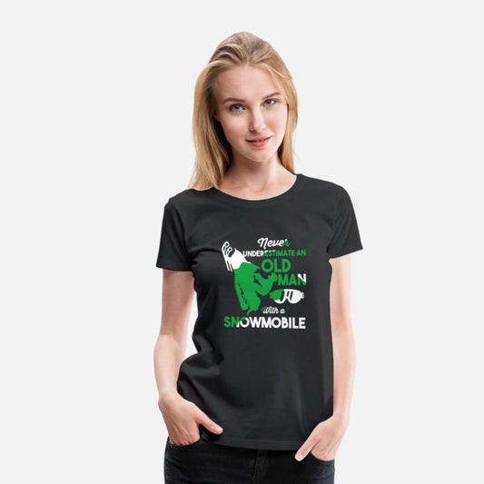 Funny Snowmobiling Ride Shirt Old Man Snowmobile