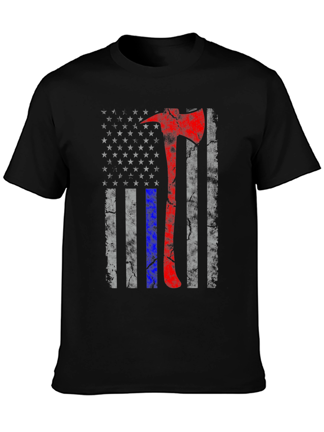Firefighter Axe American Flag T-Shirt