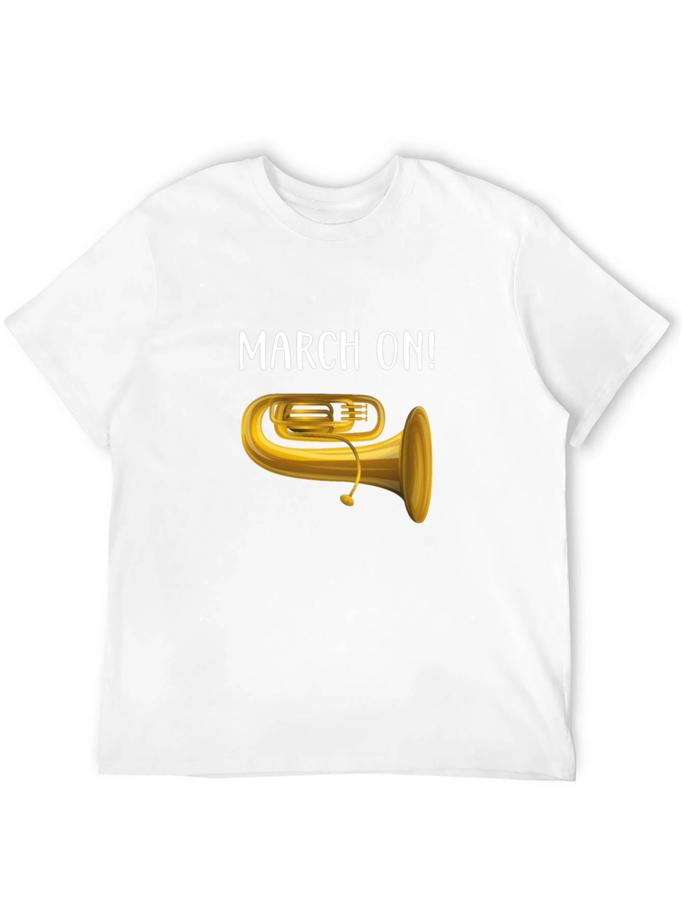 March On! Black T-Shirt - Tuba Music Band Tee