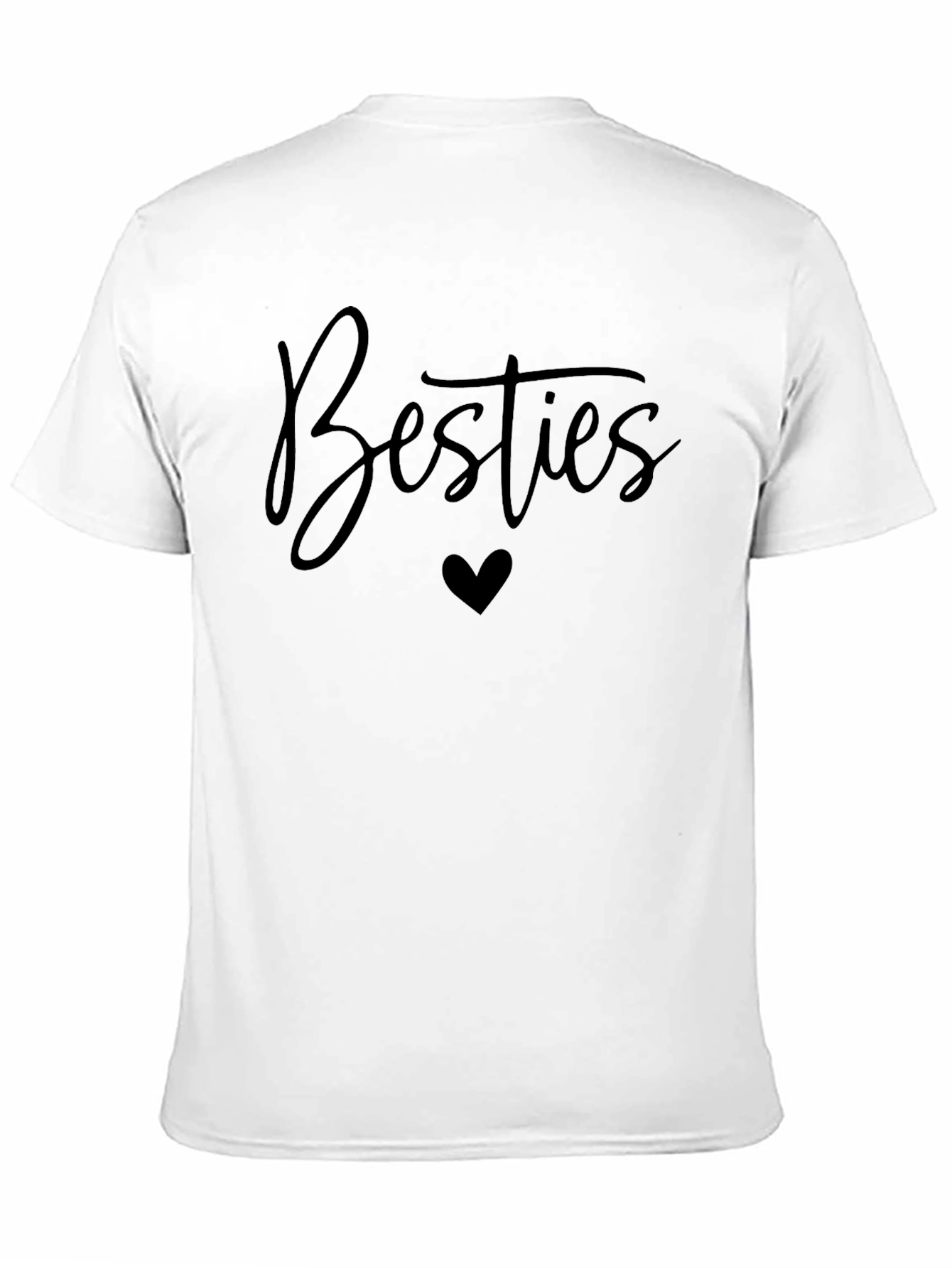 Besties Heart Graphic T-Shirt - Black