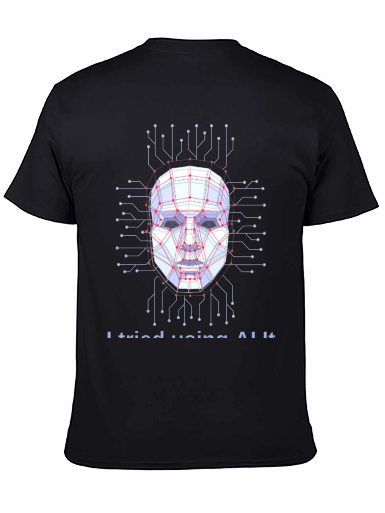 AI Circuit Face Graphic T-Shirt