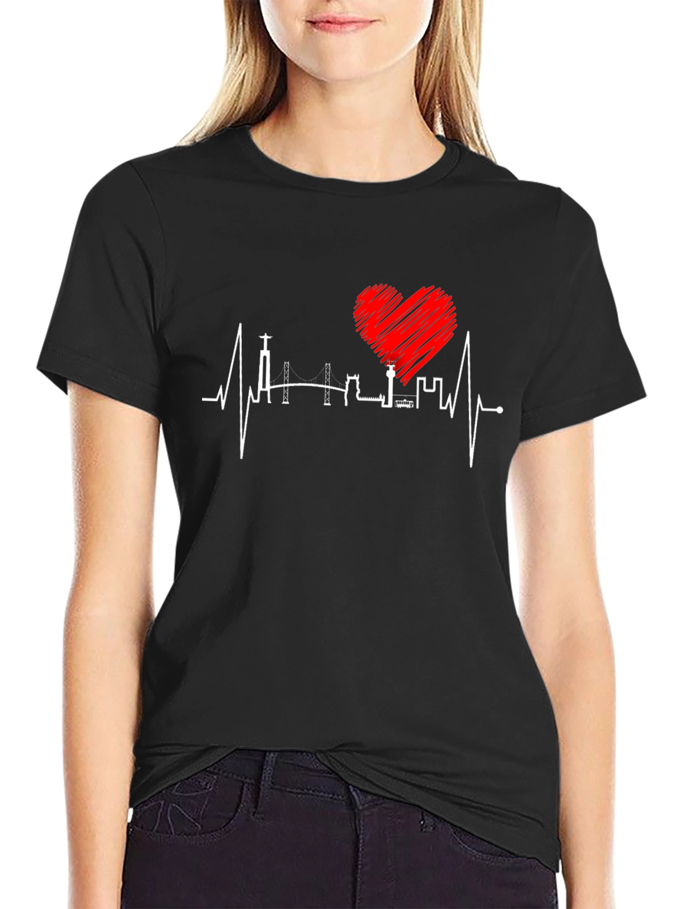 Lisbon Heartbeat T-Shirt - City Love Tee