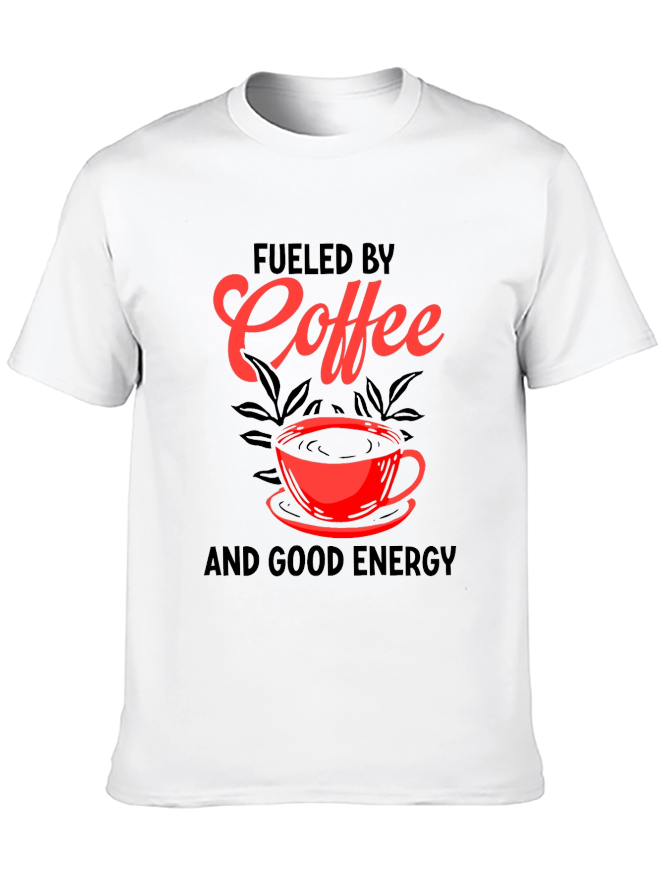 Fueled by Coffee Graphic Tee - Black Cotton Blend