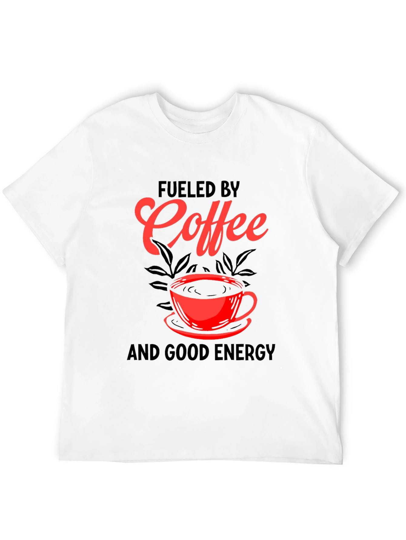 Fueled by Coffee Graphic Tee - Black Cotton Blend