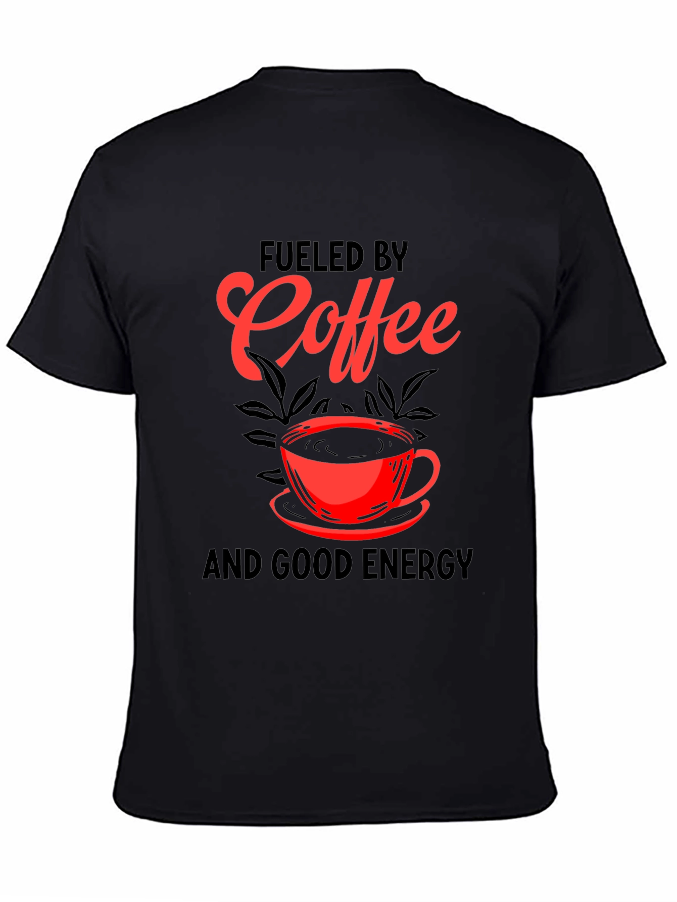 Fueled by Coffee Graphic Tee - Black Cotton Blend