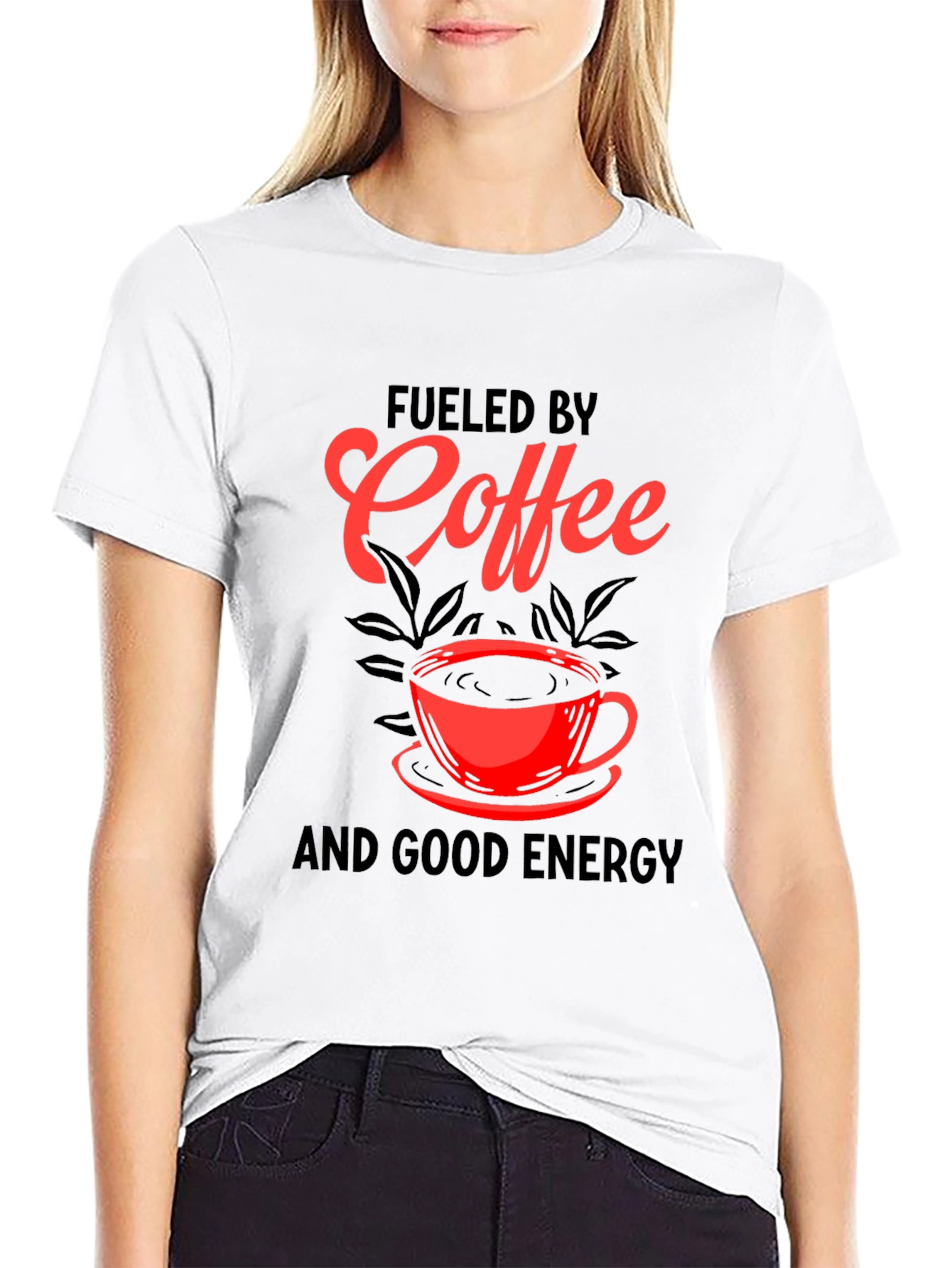 Fueled by Coffee Graphic Tee - Black Cotton Blend