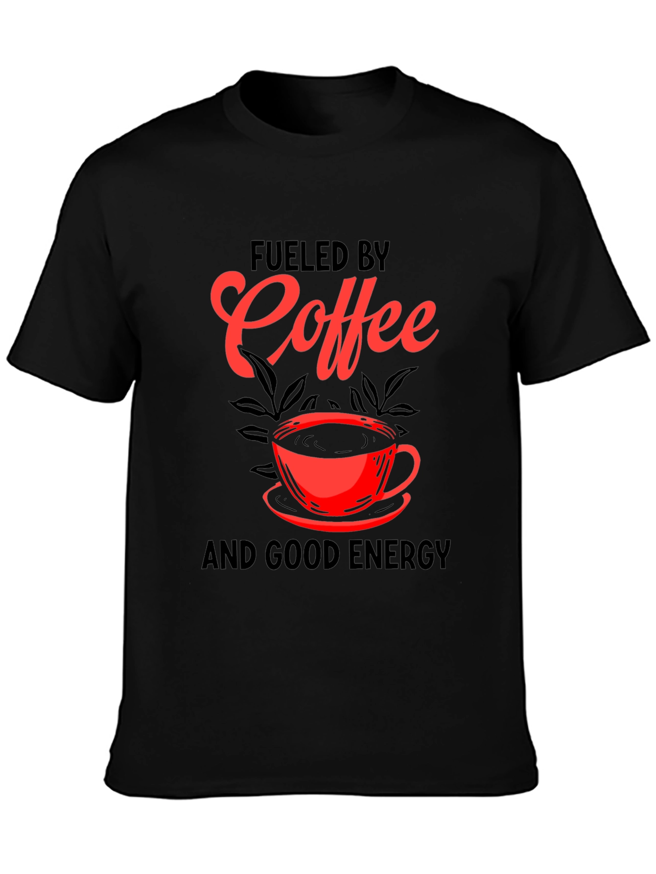 Fueled by Coffee Graphic Tee - Black Cotton Blend