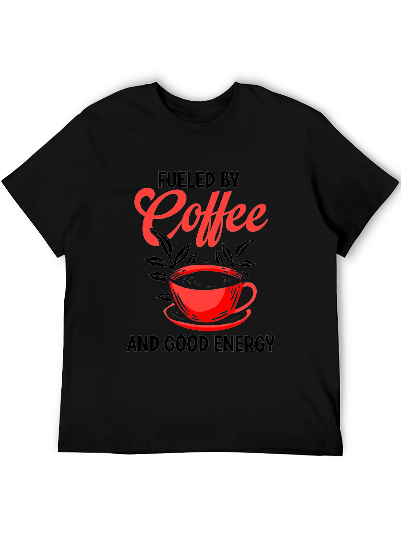 Fueled by Coffee Graphic Tee - Black Cotton Blend