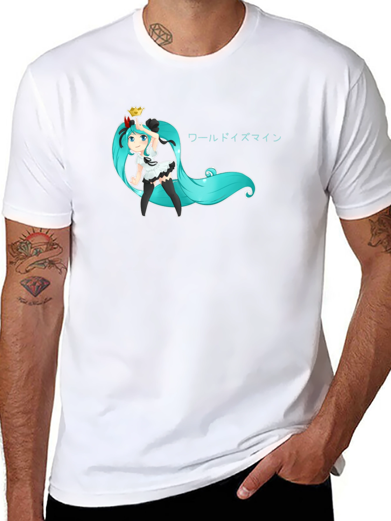 Anime Girl Graphic Tee - Black Cotton T-Shirt