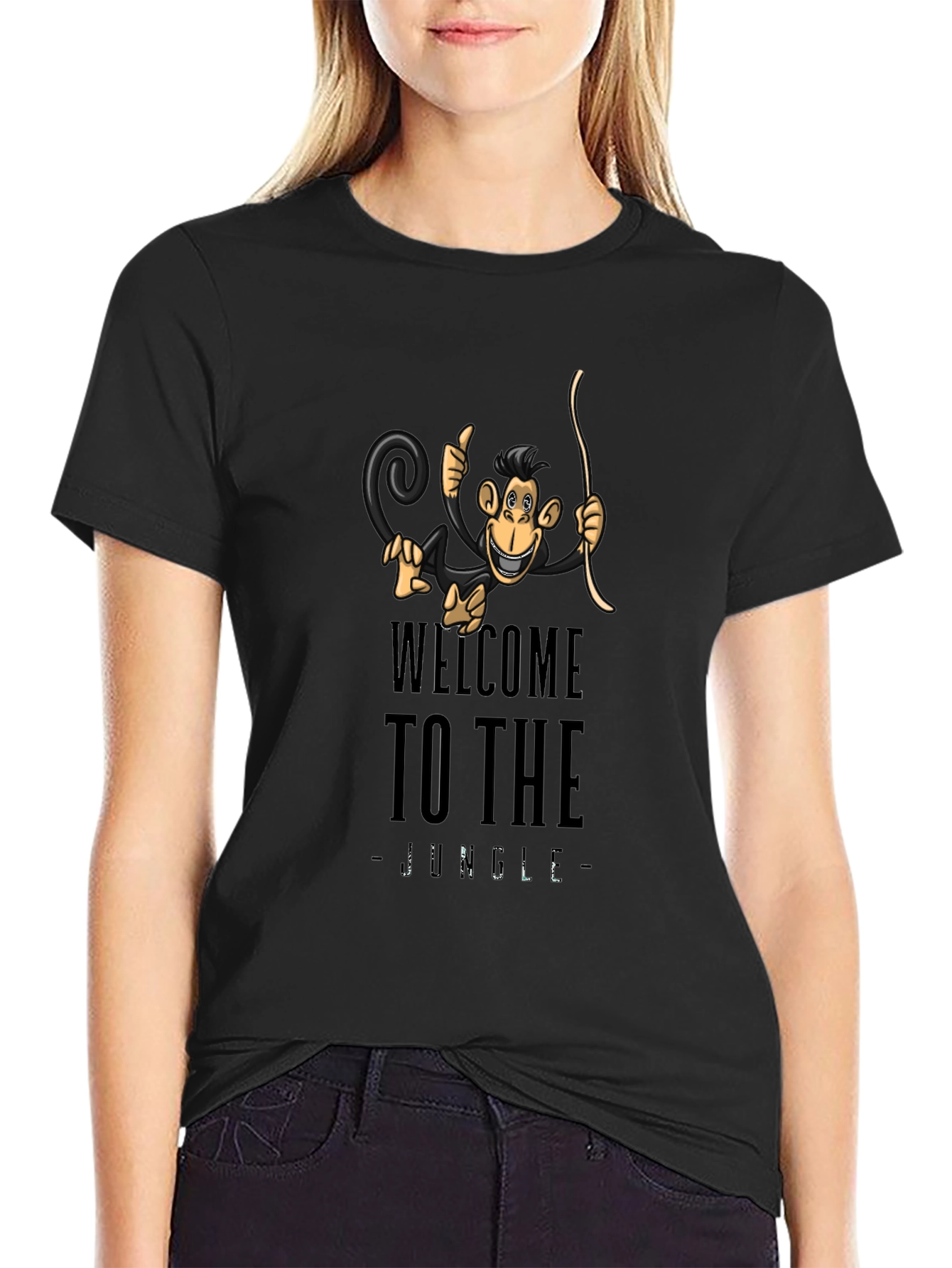Welcome to the Jungle Monkey Graphic Tee - Black