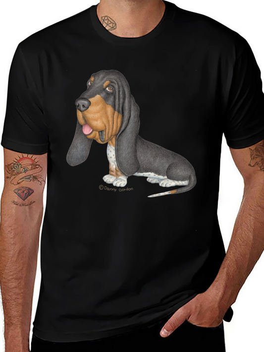 Basset Hound Graphic Tee - Black