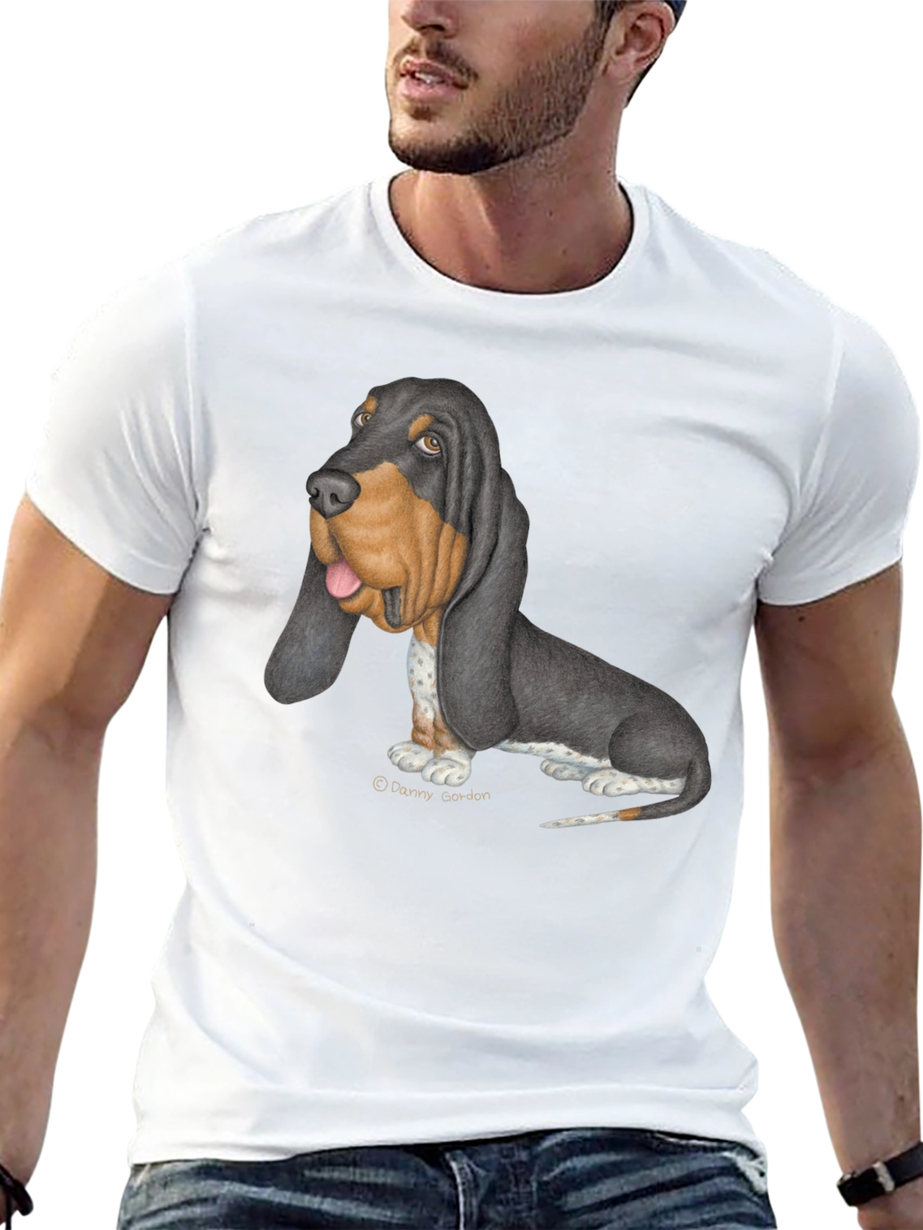 Basset Hound Graphic Tee - Black