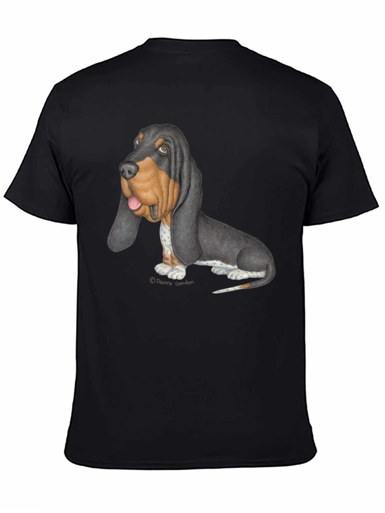 Basset Hound Graphic Tee - Black