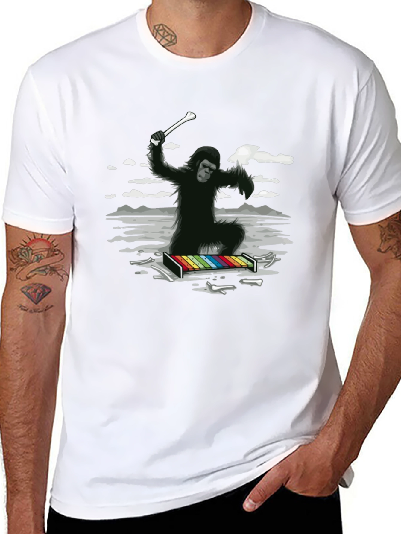 Gorilla Xylophone Player Graphic Tee