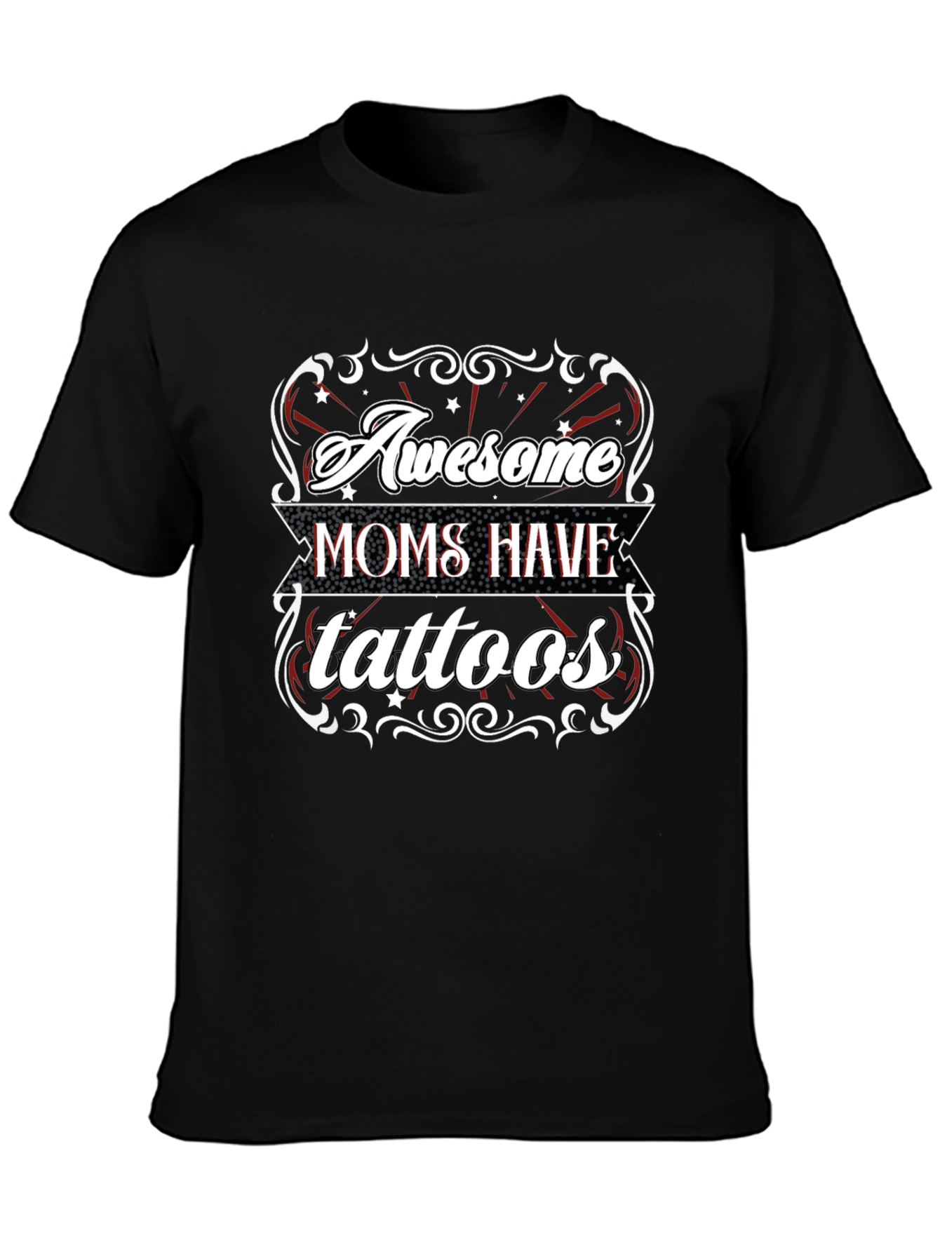 Awesome Moms Have Tattoos Black T-Shirt