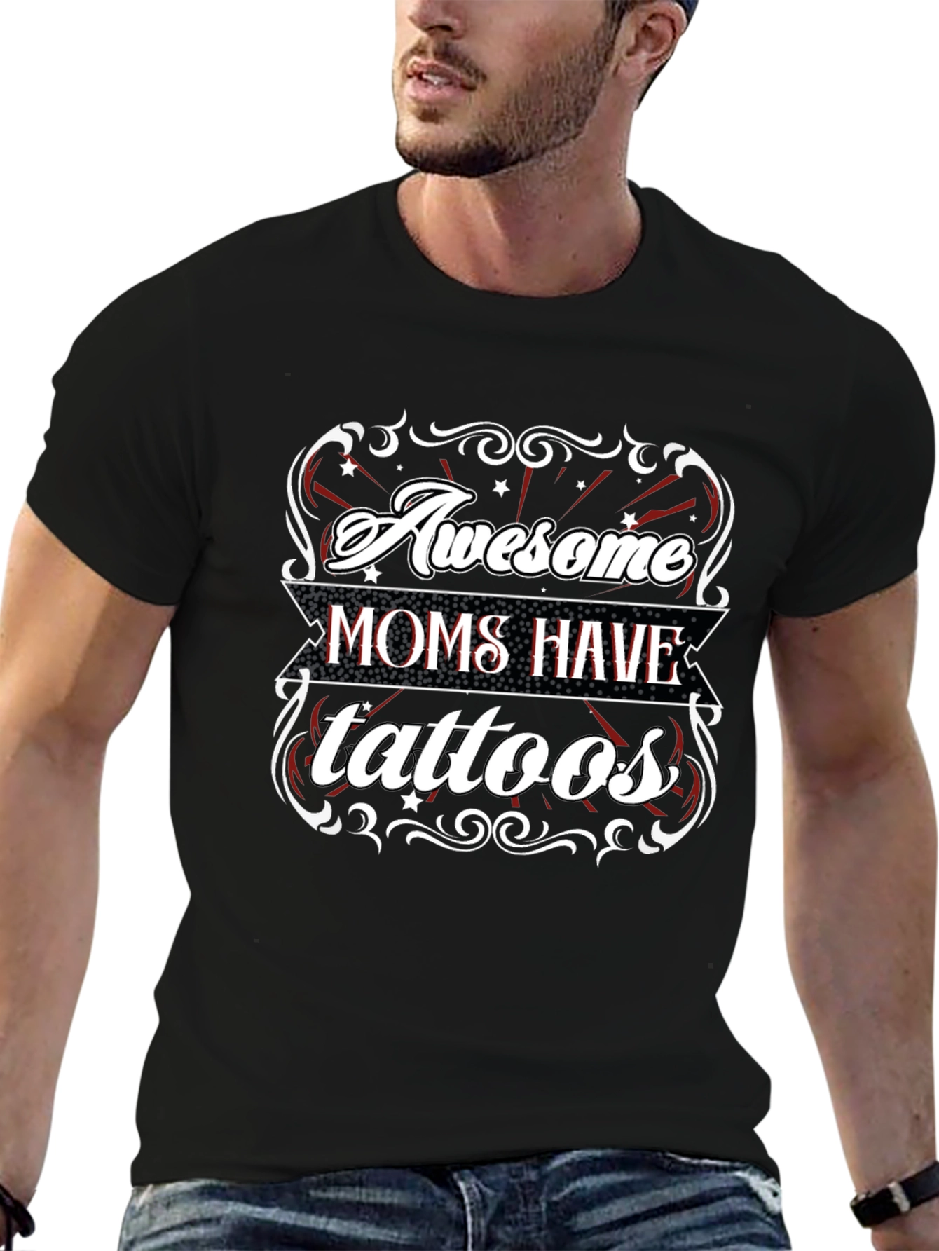 Awesome Moms Have Tattoos Black T-Shirt
