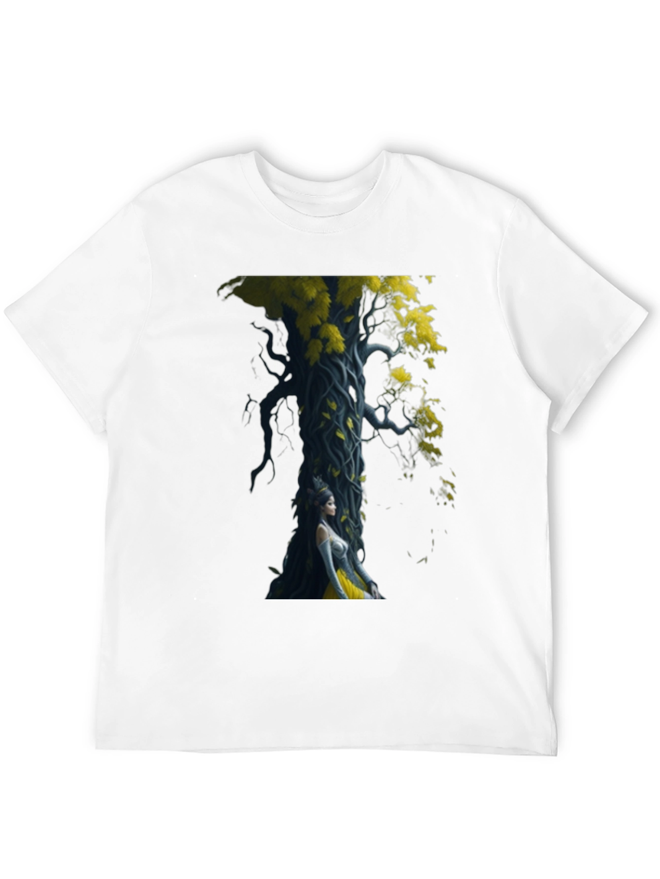 Black T-Shirt with Fantasy Tree Art