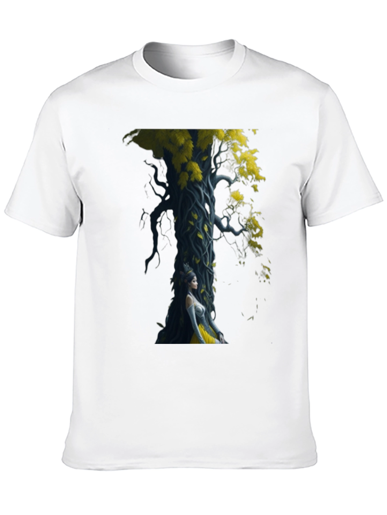 Black T-Shirt with Fantasy Tree Art