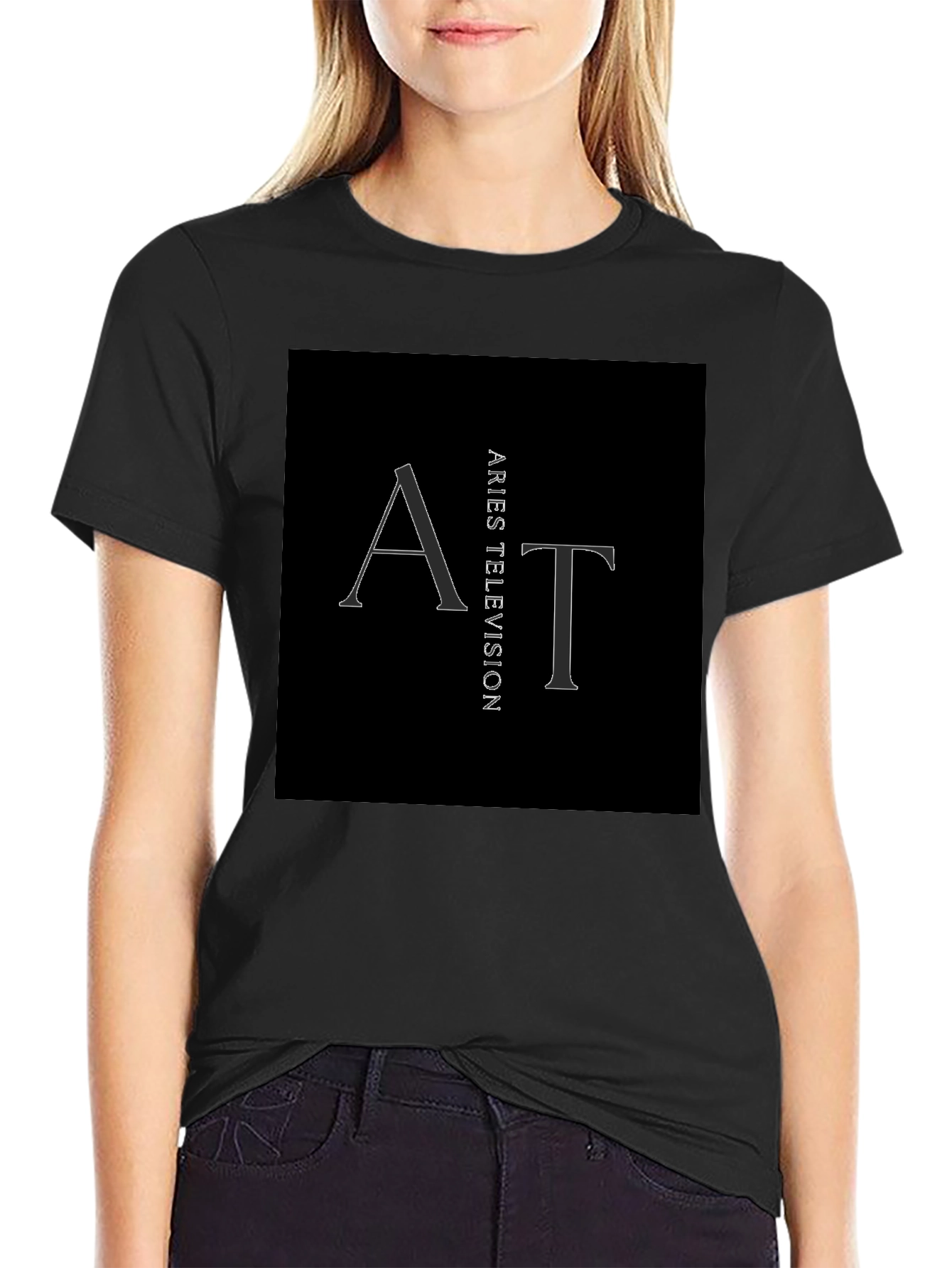 Aries Television Black Graphic Tee