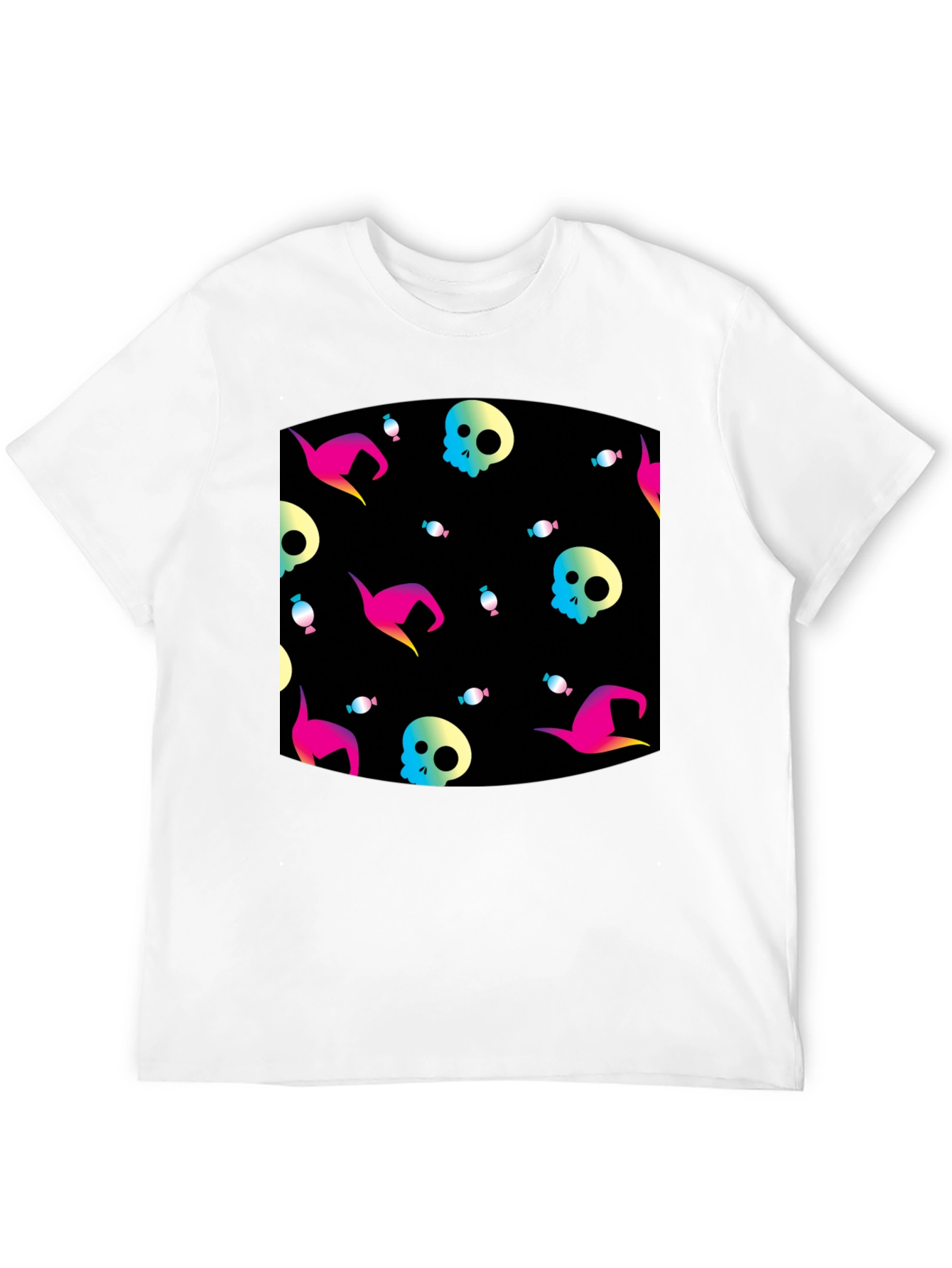 Halloween Patterned Black T-Shirt