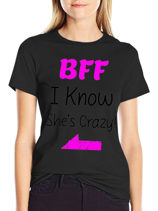 BFF Crazy Friend Graphic Tee - Black